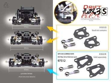 DriftART DA3 Rear Arms Extension parts