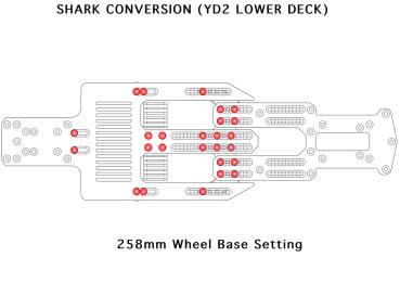 Rhino racing Shark conversion Chassisplatte rot
