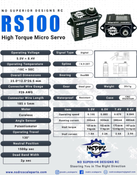 RS100 Servo & Horn Special Edition Orange