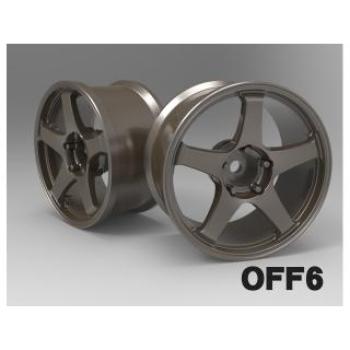 RC ART HIGH TRACTION MODEL GTF01 OFFSET6 DARK BRONZE (2pcs)