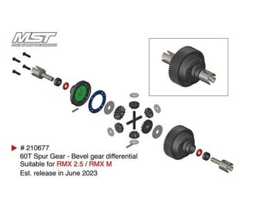 60T Spur Gear Kegeldifferential für RMX2.5/RMX-M