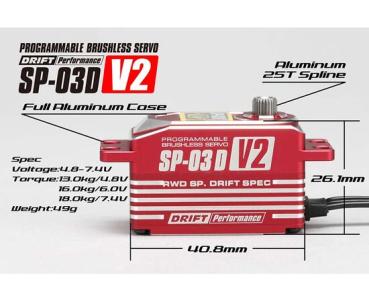 SP-03DV2 Programmable brushless servo (Red)