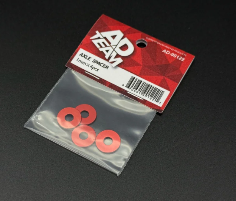 Team AD Axle Spacer 1mm Red