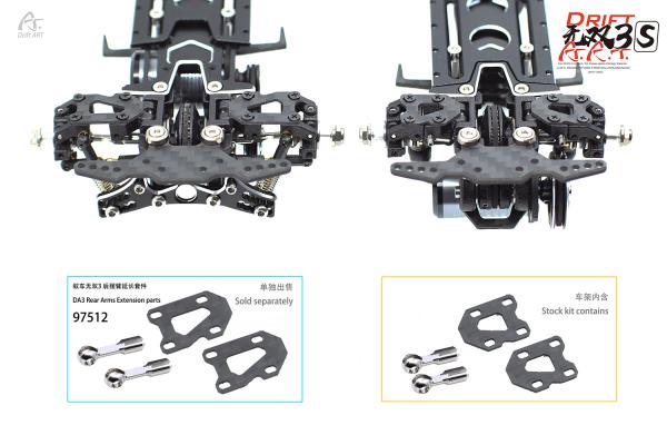 DriftART DA3 Rear Arms Extension parts