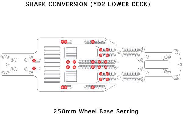 Rhino racing Shark conversion Chassisplatte rot
