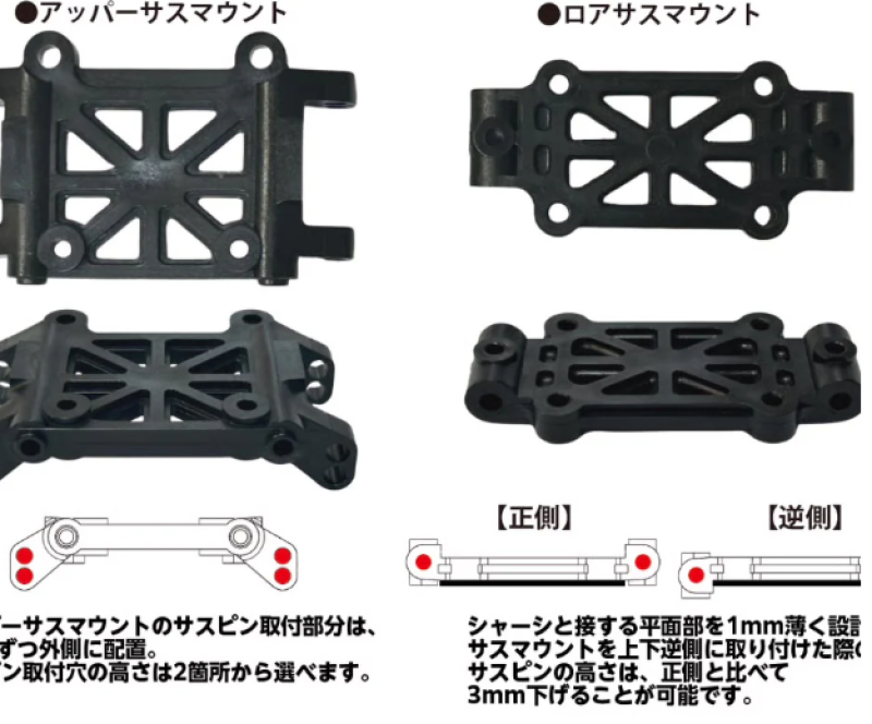 Front Susmount Set(Upper/lower)　for RDX upgrade