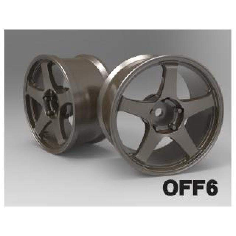 RC ART HIGH TRACTION MODEL GTF01 OFFSET6 DARK BRONZE (2pcs)