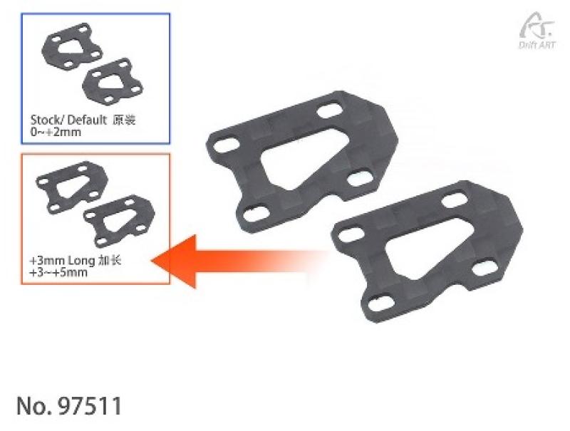 DriftArt DA3 +3mm Rear ArmsLong  Plates