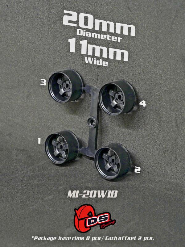 DS Racing Rim White 11mm wide Black